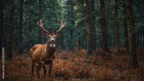 red deer in the woods