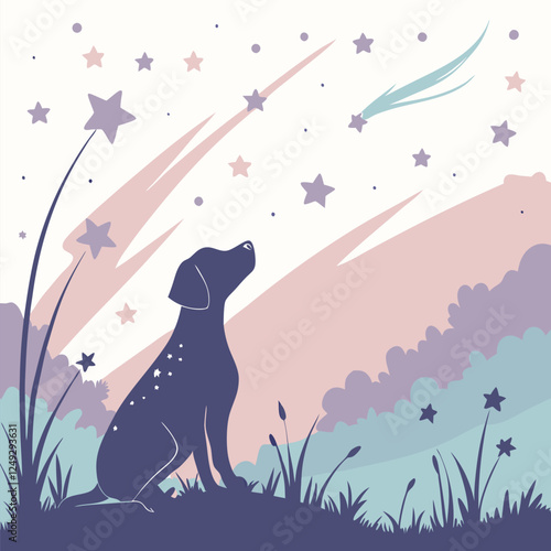 Starry Watercolor Galaxy Illustration