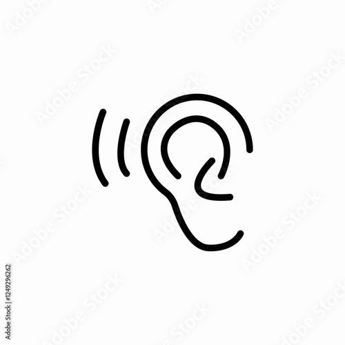 audio ear icon sign vector