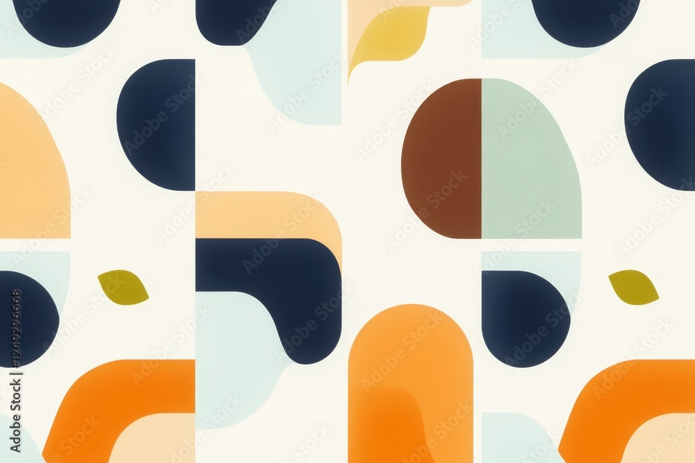Abstract geometric shapes in warm colors create an engaging visual pattern on a light background Abstract geometric shapes in warm colors create an engaging visual pattern on a light background