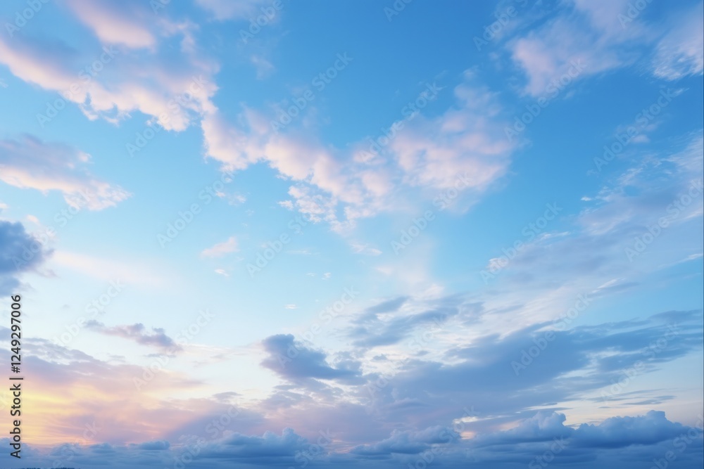 Fototapeta premium Mesmerizing Colourful Blue Sky with Cloud Formations - A Perfect Day to Spend in the Lap of Nature