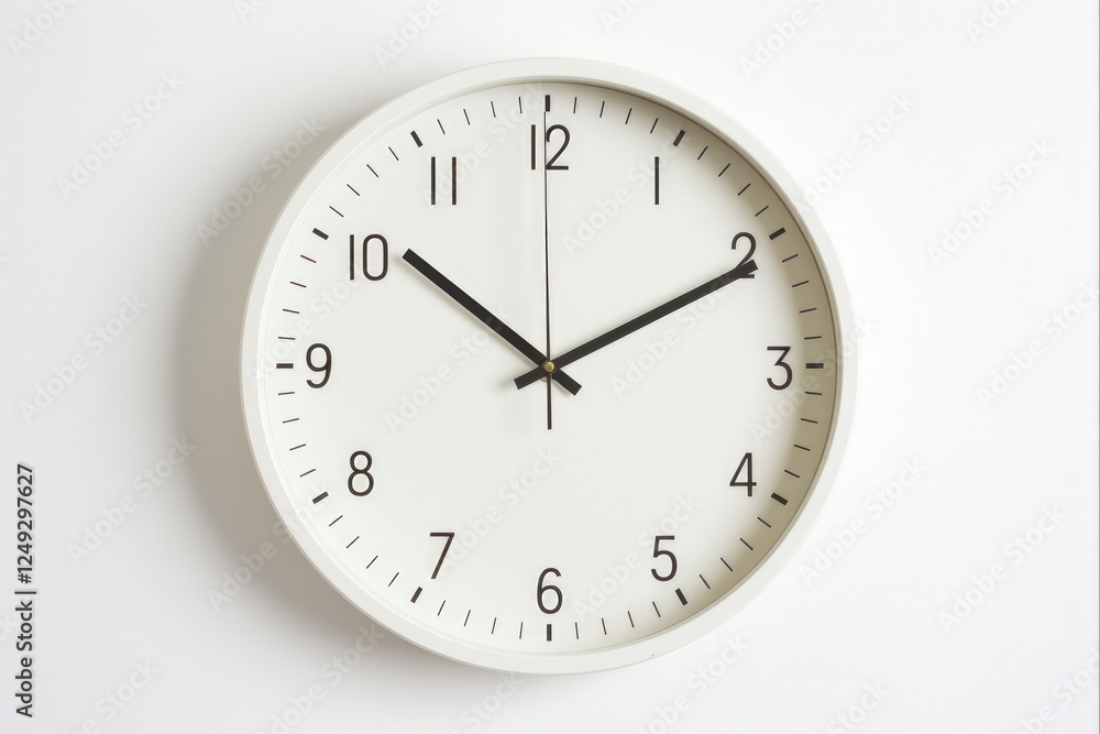 Minimalist Round Wall Clock on White Background for Creative Business and Design Concept Minimalist Round Wall Clock on White Background for Creative Business and Design Concept