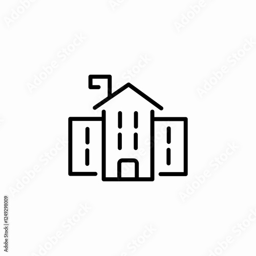 government building icon sign vector