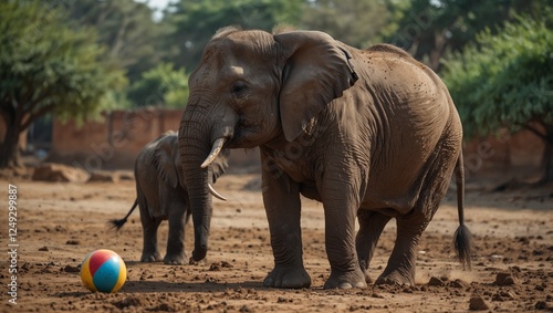 young elephant with his baby in forest