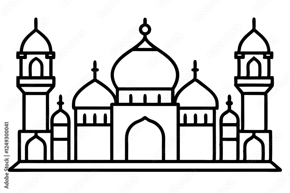 Muslim Mosque icon set. Isolated on a white background. Vector illustration. Muslim Mosque icon set. Isolated on a white background. Vector illustration.