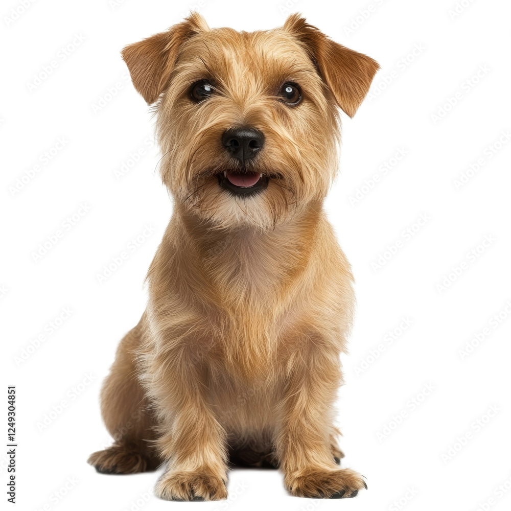 Adorable Cairns Terrier Mix Puppy Sitting on White Background Adorable Cairns Terrier Mix Puppy Sitting on White Background