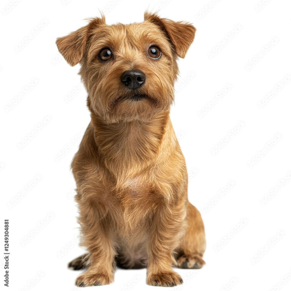 Adorable Brown Terrier Mix Puppy Sitting on White Background Adorable Brown Terrier Mix Puppy Sitting on White Background