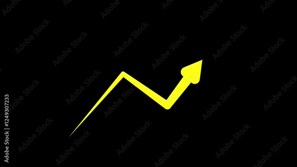 Animated arrow growth up and down icon on background. abstract business graph chart icon animation . Animated arrow growth up and down icon on background. abstract business graph chart icon animation .