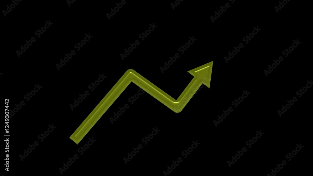 Animated arrow growth up and down icon on background. abstract business graph chart icon animation . Animated arrow growth up and down icon on background. abstract business graph chart icon animation .