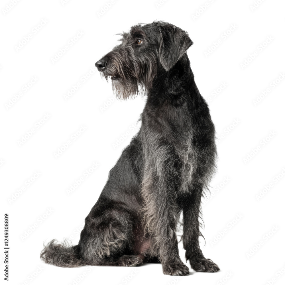 Black Dog Sitting Profile View