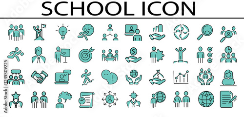 Business Finance Lineal icons collection Lineal icons pack Vector illustration