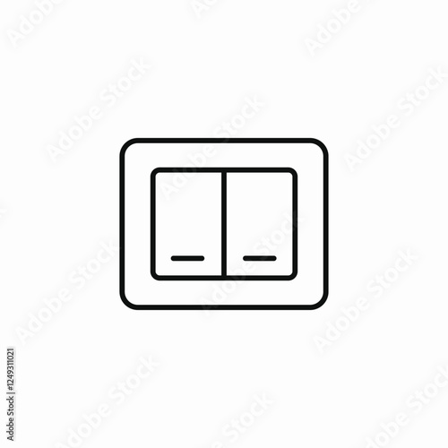 double light switch icon sign vector