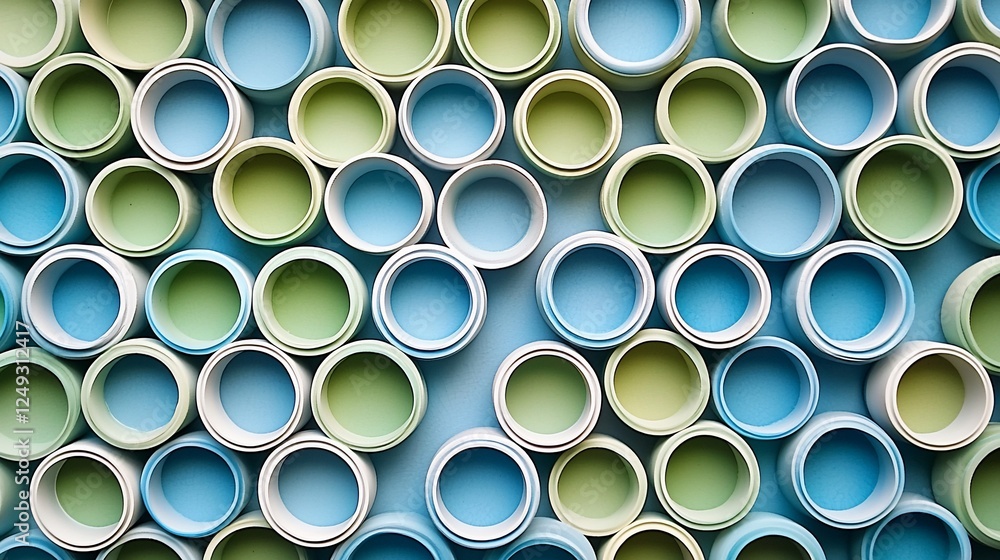 Abstract background of pastel blue and green cylinders. Abstract background of pastel blue and green cylinders.
