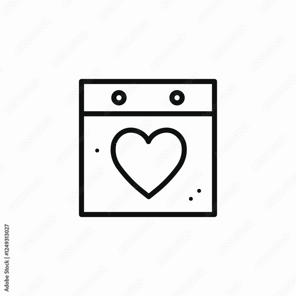 heart calendar icon sign vector heart calendar icon sign vector