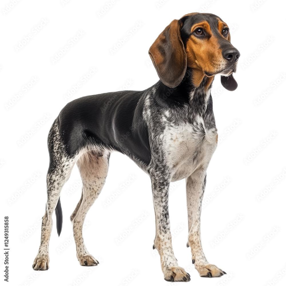 Bluetick Coonhound Dog Breed Standing Profile Bluetick Coonhound Dog Breed Standing Profile