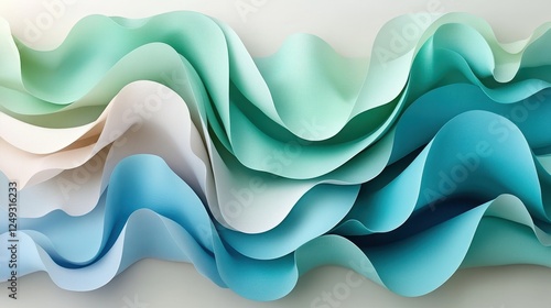 Wallpaper Mural Abstract pastel paper waves, flowing design, minimalist background, website banner Torontodigital.ca