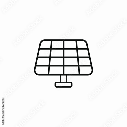 solar panel ground icon sign vector