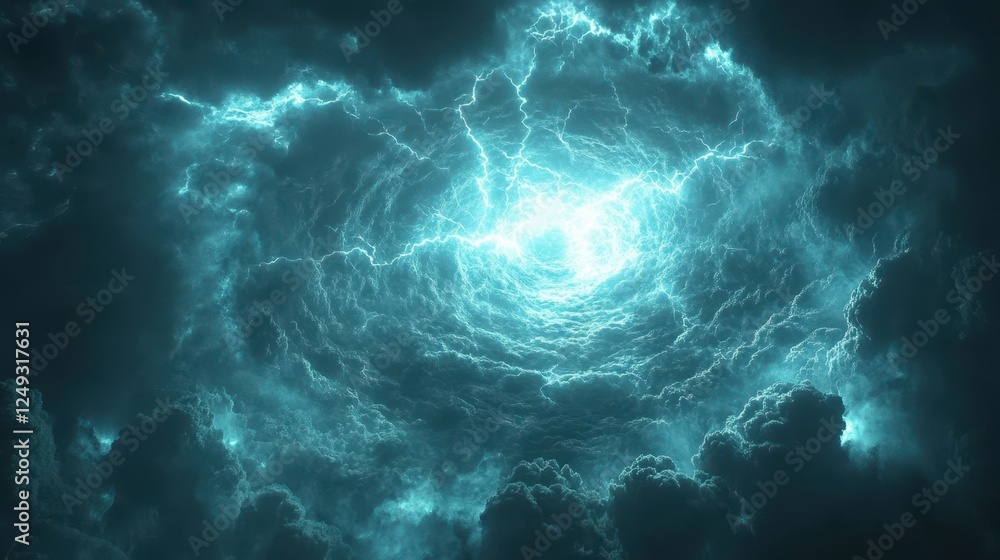 Stormy sky, lightning vortex, dark clouds, night, weather Stormy sky, lightning vortex, dark clouds, night, weather