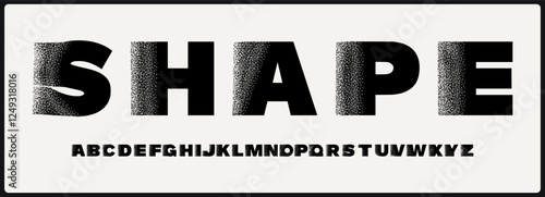 Bold sans serif vector font. Alphabet vector font with unique texture. Rough and grunge style vector font