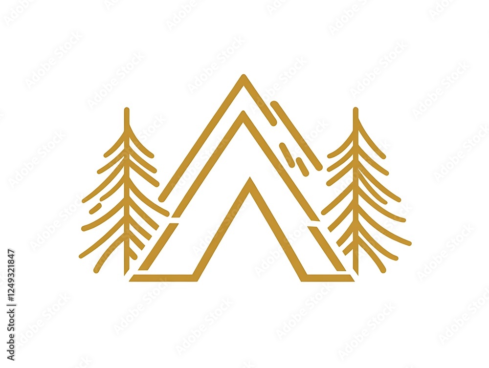 Fototapeta premium Minimalist Camping Logo Vector Design