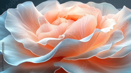 Peach rose closeup, soft light, smooth petals, elegant floral background, ideal for greeting cards