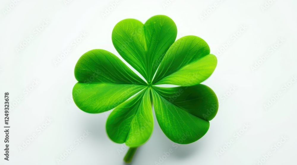 A lush green shamrock clover, with its characteristic three leaves, serves as a perfect emblem for St. Patrick’s Day festivities, promising luck and joy