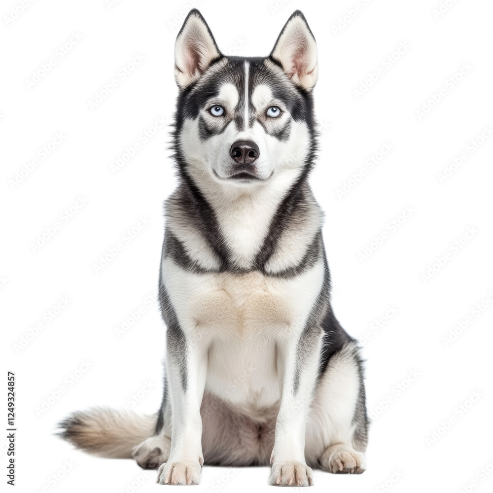 Siberian Husky Dog Sitting on White Background Siberian Husky Dog Sitting on White Background