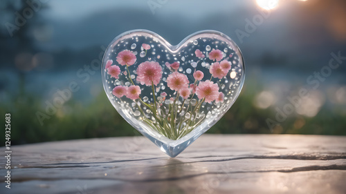 Heart shape for Love concept, Valentine's Day concepts. love symbol, concept for Valentine's Day, wedding etc. Heart elements for love concept design. AI generated image