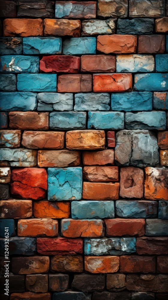 Fototapeta premium Rustic Brick Wall Texture Background. Stone Masonry Pattern for Construction and Architecture Design
