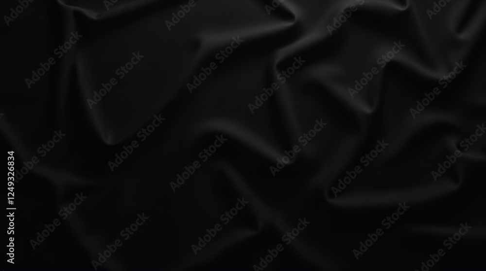 Obraz premium A smooth, Matte, and evenly lit plain black silk texture background.