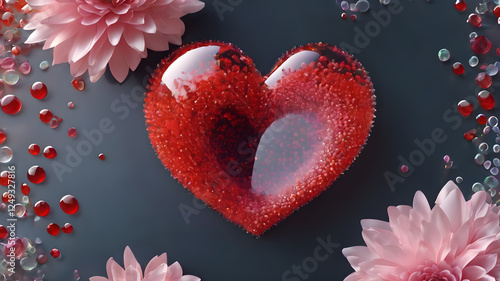 Heart shape for Love concept, Valentine's Day concepts. love symbol, concept for Valentine's Day, wedding etc. Heart elements for love concept design. AI generated image
