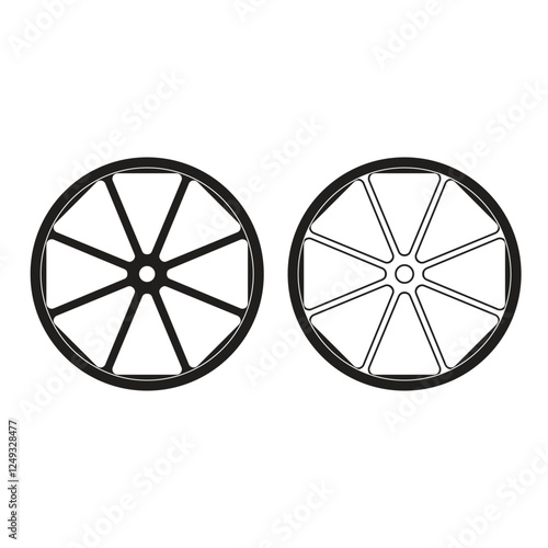 Wheel vector image, isolate, illustration wheel.