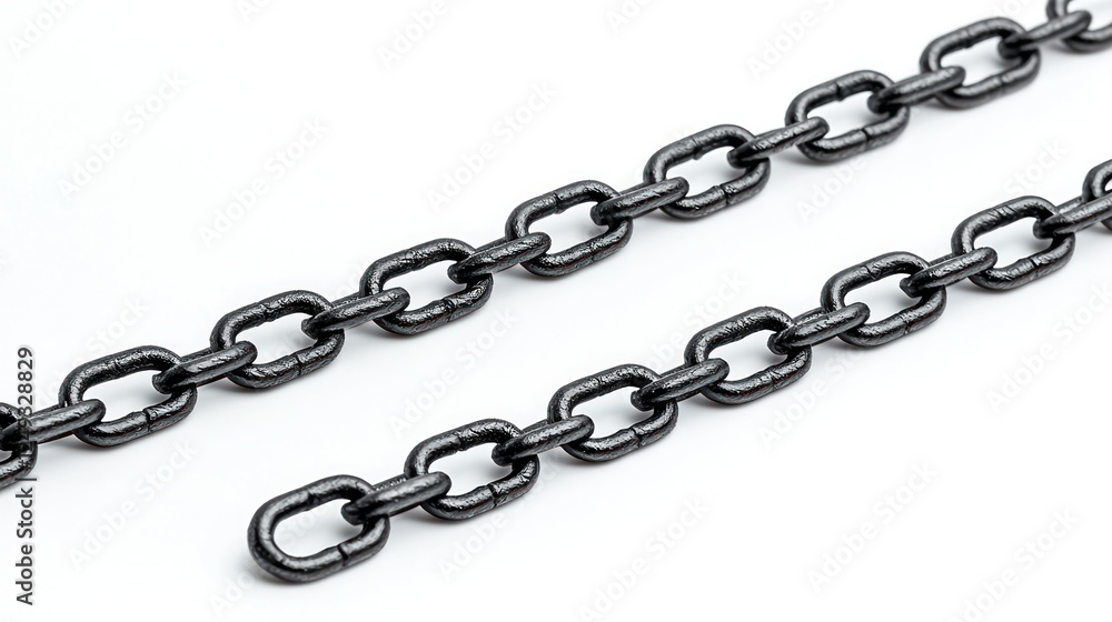 Fototapeta premium Industrial chain links on white background