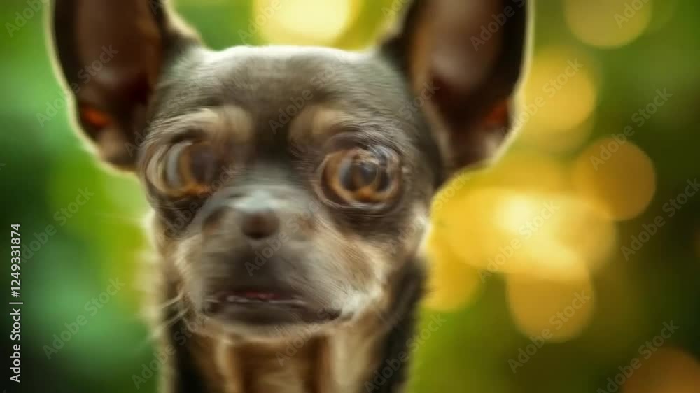 Cute big eyed dog scene, smooth repeating motion for background video animation Cute big eyed dog scene, smooth repeating motion for background video animation