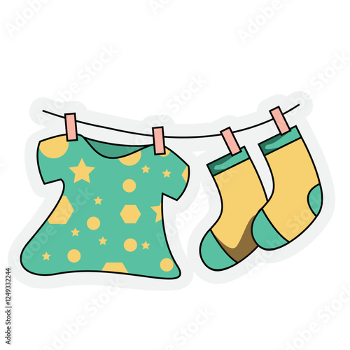 cute icon laundry illustration