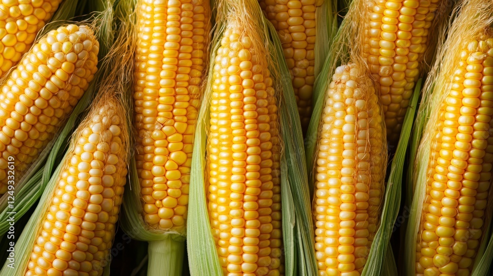 Ripe raw corn close-up, organic non-gmo food. Harvest agriculture concept
Ripe raw corn close-up, organic non-gmo food. Harvest agriculture concept