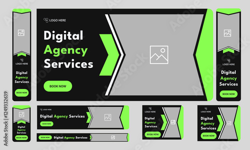 Best digital agency web set banner design for social media post, marketing agency web bundle banner design, fully editable vector eps 10 file format