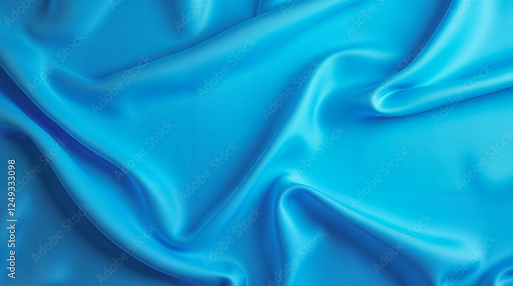 Obraz premium A smooth, Matte, and evenly lit plain azure silk texture background.