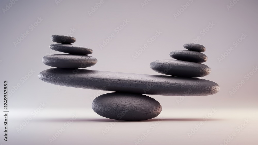 A balanced arrangement of smooth, dark stones creates a serene focal point, symbolizing harmony and tranquility in a minimalist setting. A balanced arrangement of smooth, dark stones creates a serene focal point, symbolizing harmony and tranquility in a minimalist setting.