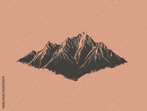 Stylized Mountain Peak Logo photo