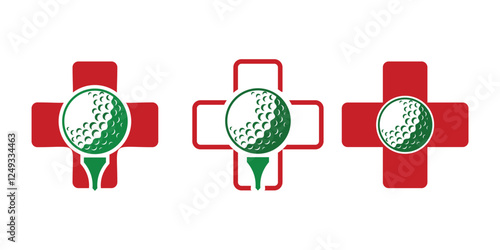 medical golf logo icon vector template
