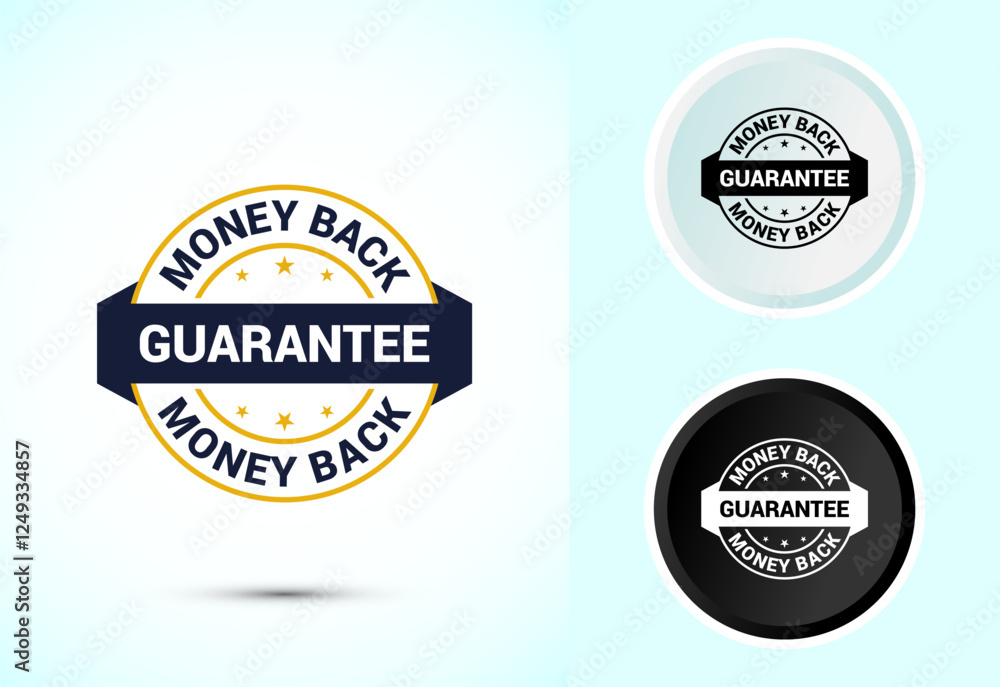 Fototapeta premium Money back guarantee icon design illustration. Money back guarantee badge and label