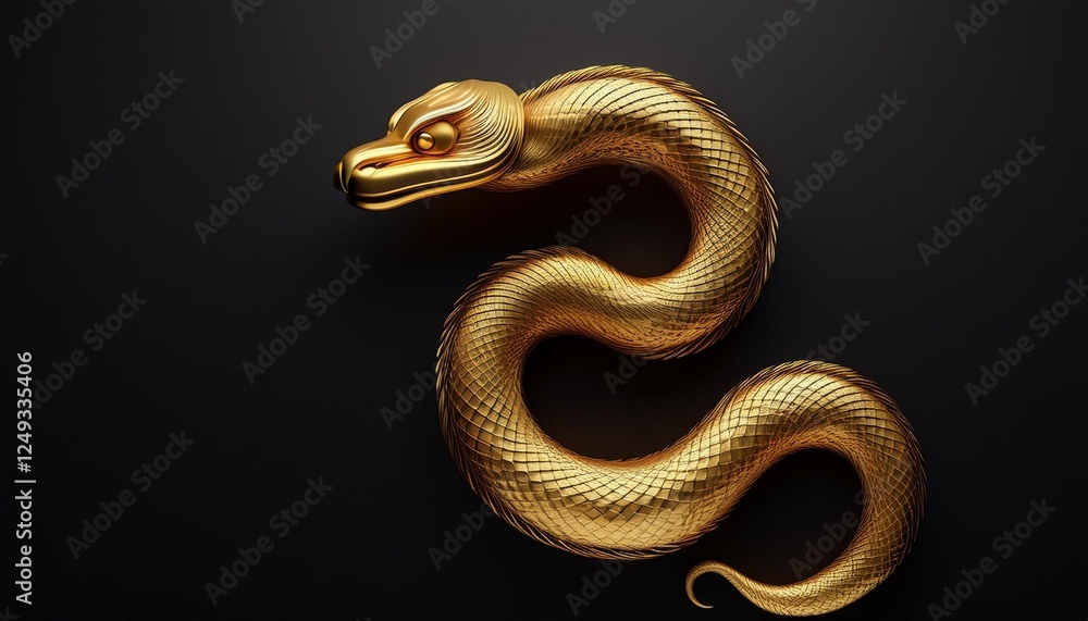 Fototapeta premium snake on black background
