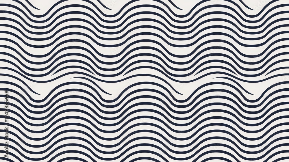 An elegant wave pattern featuring alternating navy blue lines on a soft cream background, perfect for modern design projects. An elegant wave pattern featuring alternating navy blue lines on a soft cream background, perfect for modern design projects.