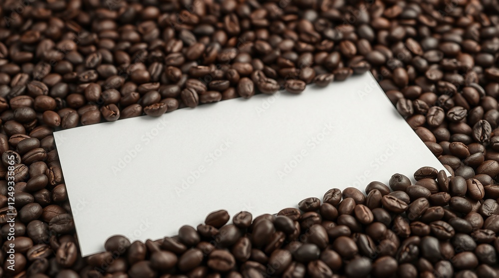 Coffee Beans Background with Blank Card Coffee Beans Background with Blank Card