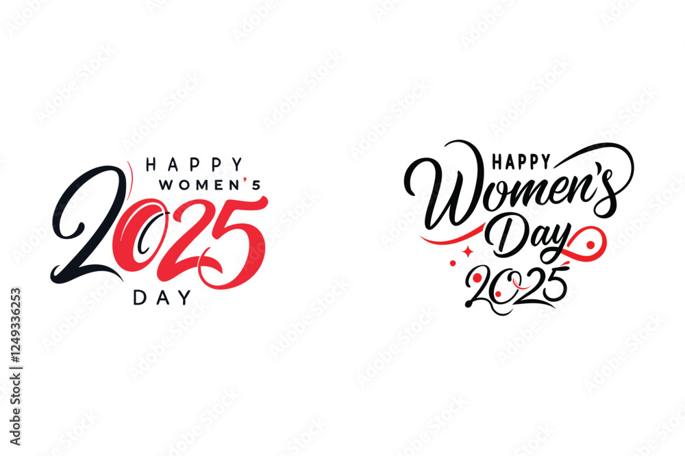 2025 happy women's day greeting card text design.
2025 happy women's day greeting card text design.