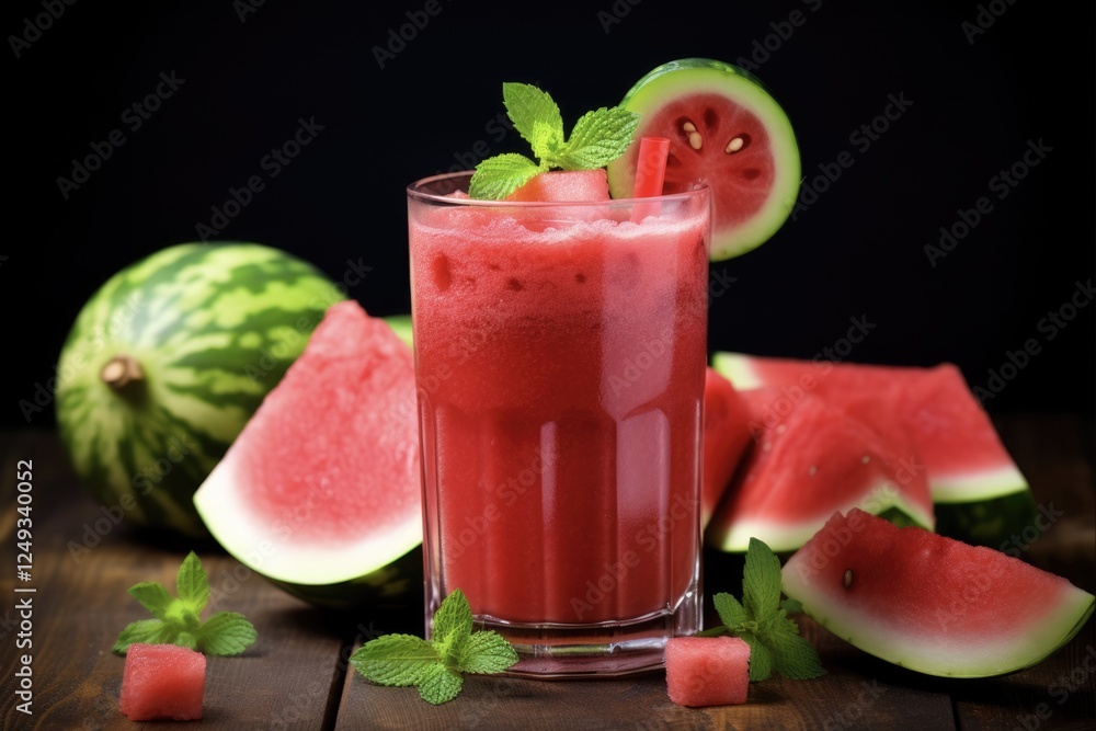 Refreshing Watermelon Drink - A Delicious Summer Juice, Smoothie and Cocktail with Fresh Red Fruits Refreshing Watermelon Drink - A Delicious Summer Juice, Smoothie and Cocktail with Fresh Red Fruits