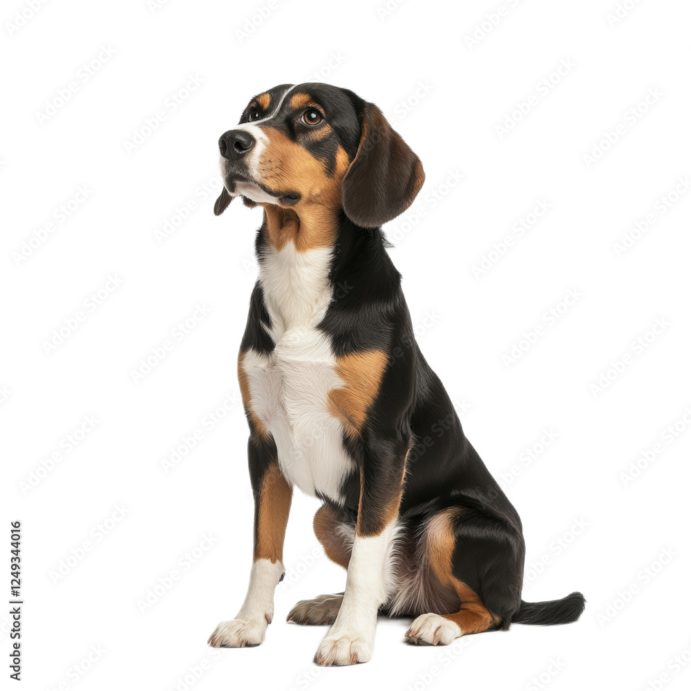 Adorable Appenzeller Sennenhund Puppy Sitting and Looking Up Adorable Appenzeller Sennenhund Puppy Sitting and Looking Up