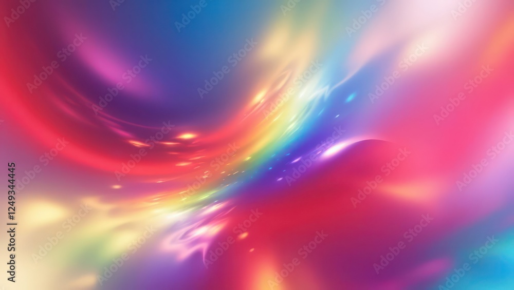 Obraz premium Rainbow Light Wave Digital Abstract Wallpaper Background