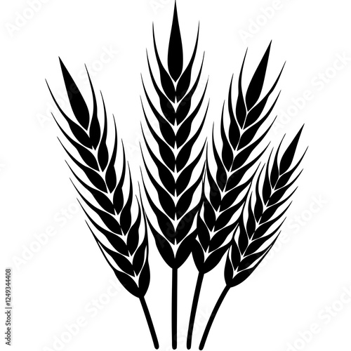 wheat plant crop vector silhouette